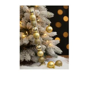 Noel boule de sapin-8cm-12pcs-dore asst