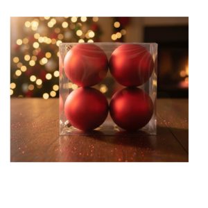 Noel boule de sapin-10cm-4pcs-dore mat