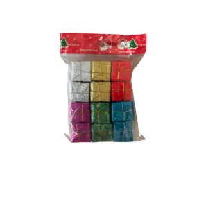 Noel deco a suspendre paquet cadeau-2,5x2,5cm-12pcs