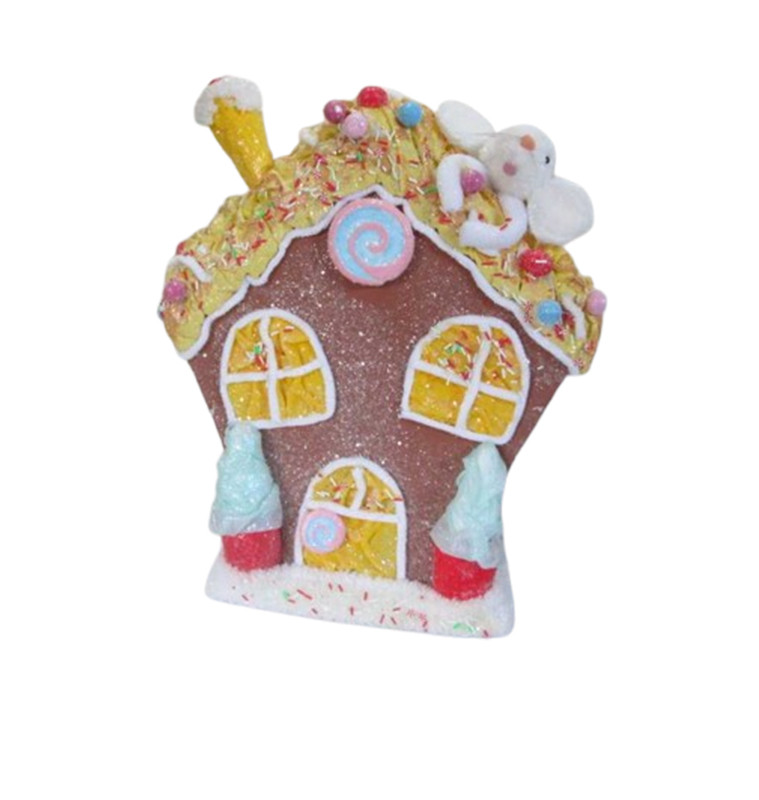 Noel maison gâteau pain d'épice en polystyrene-39x10x43cm