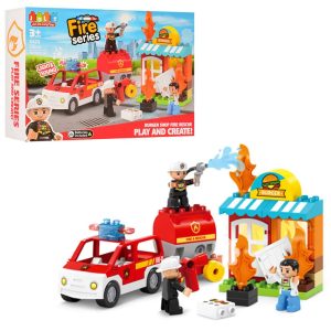 Bloc de construction-32pcs-fire séries camion de pompier + figurine