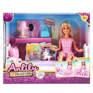 Poupée dans sa chambre anlily+ accessoires +3ans