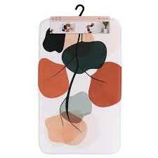 TAPIS DE SDB-45X75CM-EN MICROFIBRE-IMPRIME BUCOLIQU-MULTI