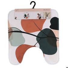 TAPIS CONTOUR WC-45X50CM-EN MICROFIBRE IMPRIME BUCOLIQUE