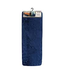 TAPIS DE SDB-45X120CM EN MICROFIBRE-FORME GALET-BLEU MARINE