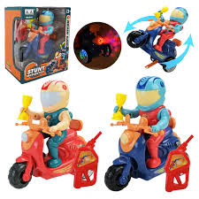 Moto électrique+ accessoires stunt-rouge-bleu ASST