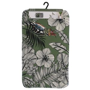 TAPIS DE SDB 45X75CM-EN MICROFIBRE JUNGLE VERT KAKI