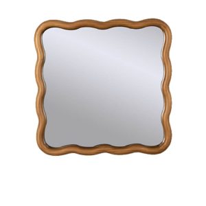 Miroir-51,5x51,5cm-carre torsade cadre en bois naturel