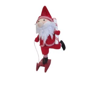 Noel père noël sur luge rouge-20x24x4cm
