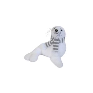 Noel manchot feutrine-20cm-blanc pailleté écharpe-gris-blanc