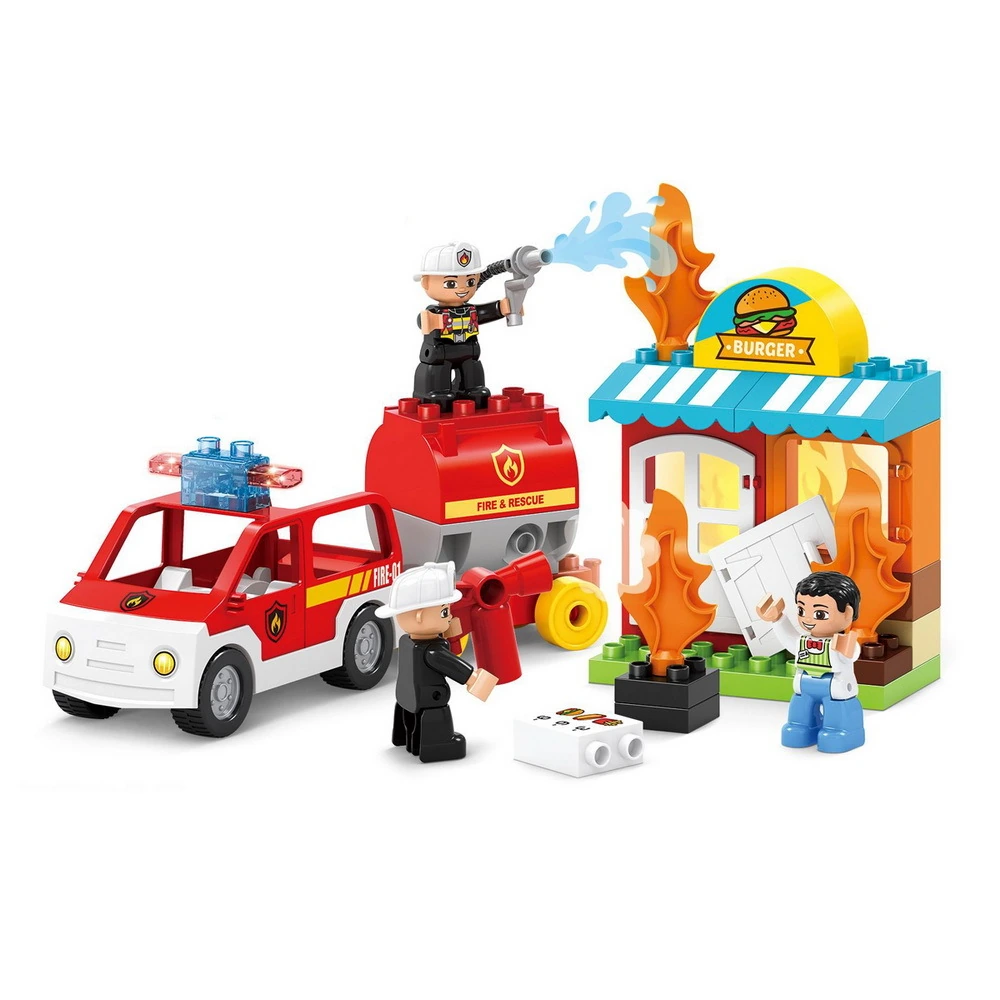 Bloc de construction-32pcs-fire séries camion de pompier + figurine - Image 2