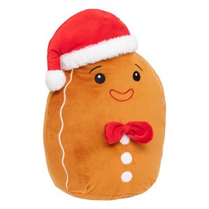 Noel pain d'épice en peluche-35cm-marron-rouge