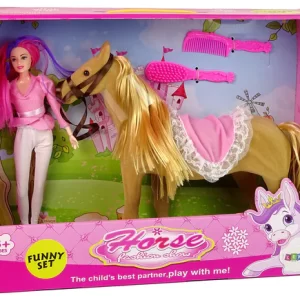 Poupee+ cheval + accessoires horse fashion show+3ans