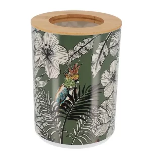 POUBELLE 5L-EN PLASTIQUE-IMPRIME JUNGLE VERT KAKI MULTI
