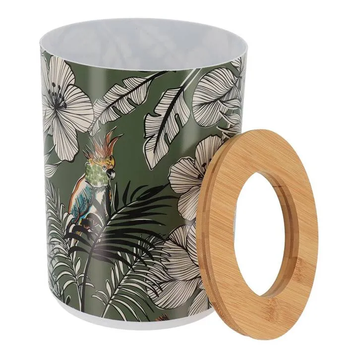 POUBELLE 5L-EN PLASTIQUE-IMPRIME JUNGLE VERT KAKI MULTI - Image 3