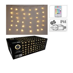 Noel rideau lumineux-120x120cm-144 led tc-blanc chaud