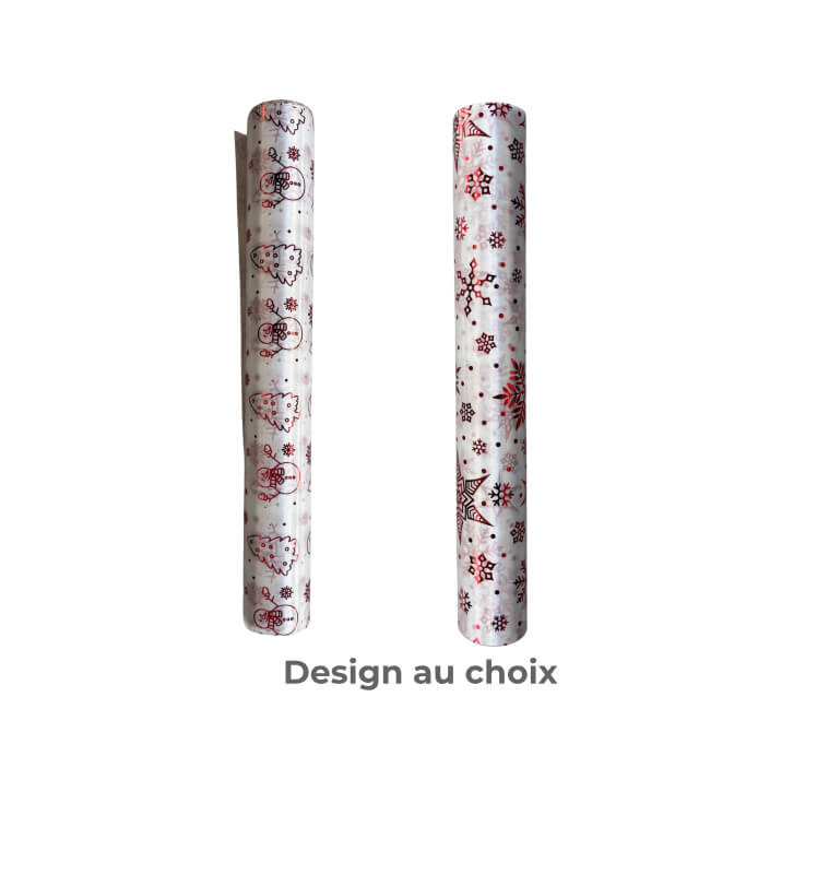 Noel étoffe decorative-36x270cm-brillant-blanc-flocons-rouges