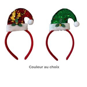 Noel serre-tete motif bonnet-23x12cm- asst