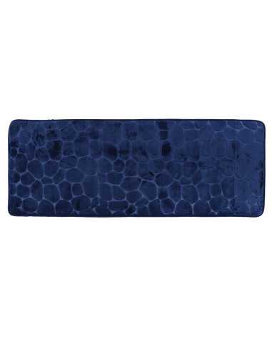 TAPIS DE SDB-45X120CM EN MICROFIBRE-FORME GALET-BLEU MARINE - Image 2