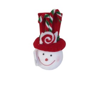 Noel tête de bonhomme de neige avec chapeau-rouge-21,5cm
