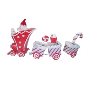 Noel train deco bonbon-sucette-cupcake-rouge-blanc-70x14x32cm