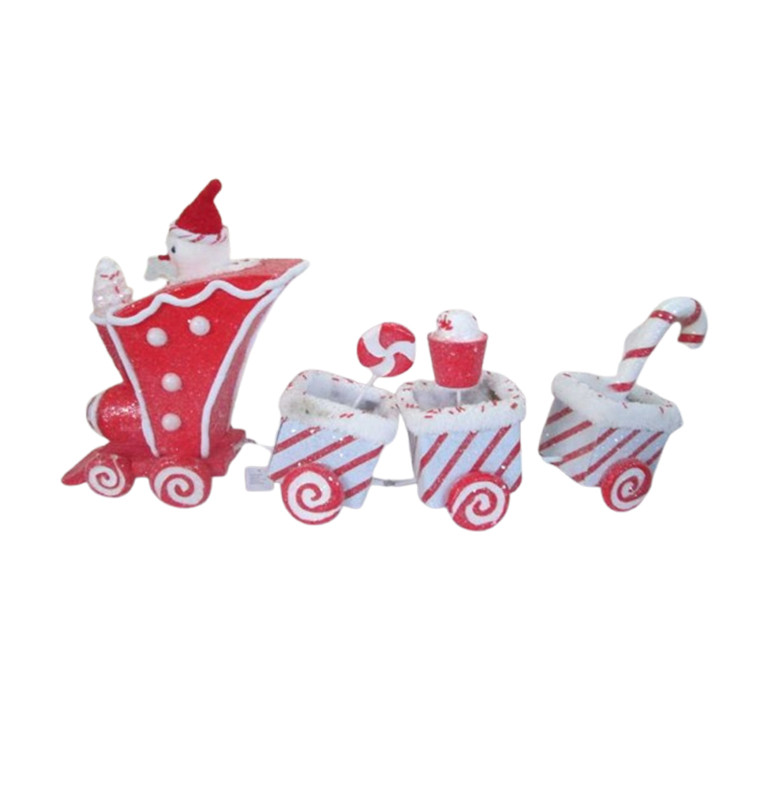 Noel train deco bonbon-sucette-cupcake-rouge-blanc-70x14x32cm