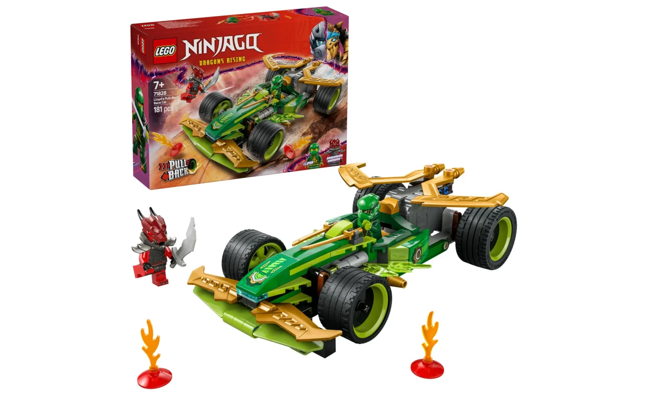 Lego la voiture de course a retrofiction de lloyd ninjacc-181pcs +7ans