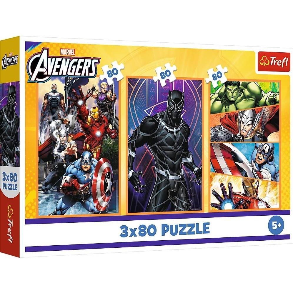 Puzzle-3x80pcs-days of action avengers +5ans