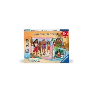 Puzzle-3x49pcs-vaiana il nouvelles aventures +5ans