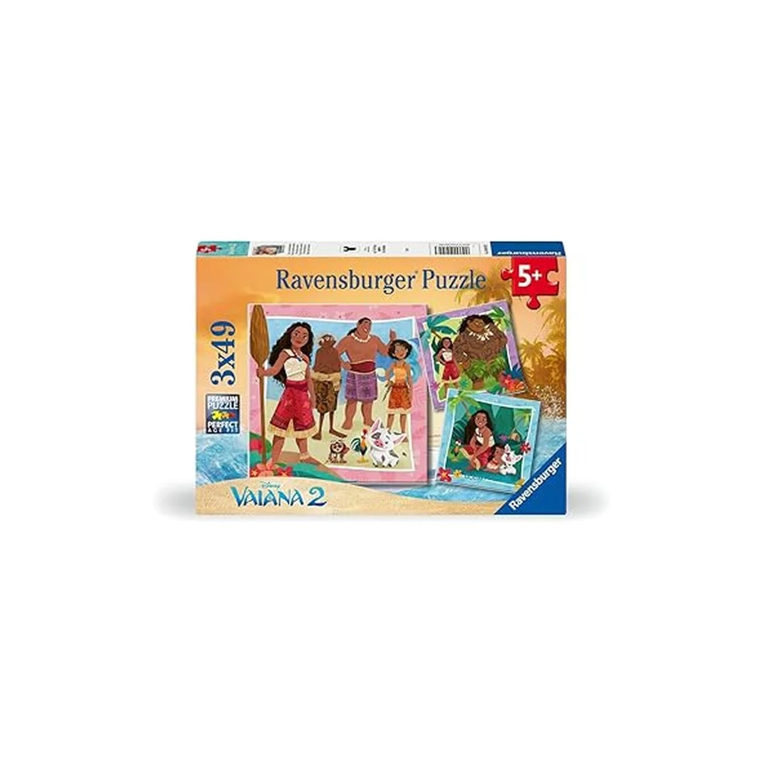 Puzzle-3x49pcs-vaiana il nouvelles aventures +5ans