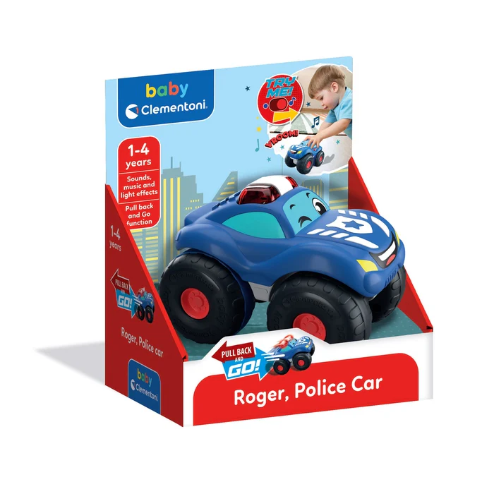 Clementoni baby voiture a friction Roger, police car-1-4ans - Image 4
