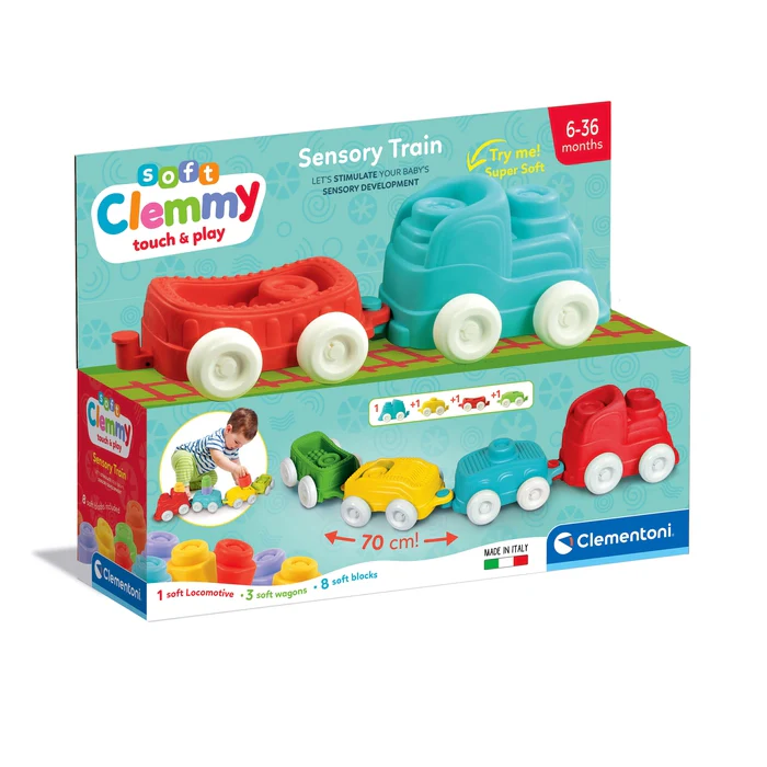 CLEMENTONI-SOFT TRAIN SENSORIEL-70CM+3MOIS