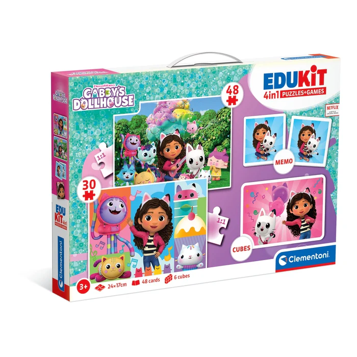 CLEMENTONI-PUZZLE EDUCATIF-4EN1-GABBY'S DOLLHOUSE+3ANS