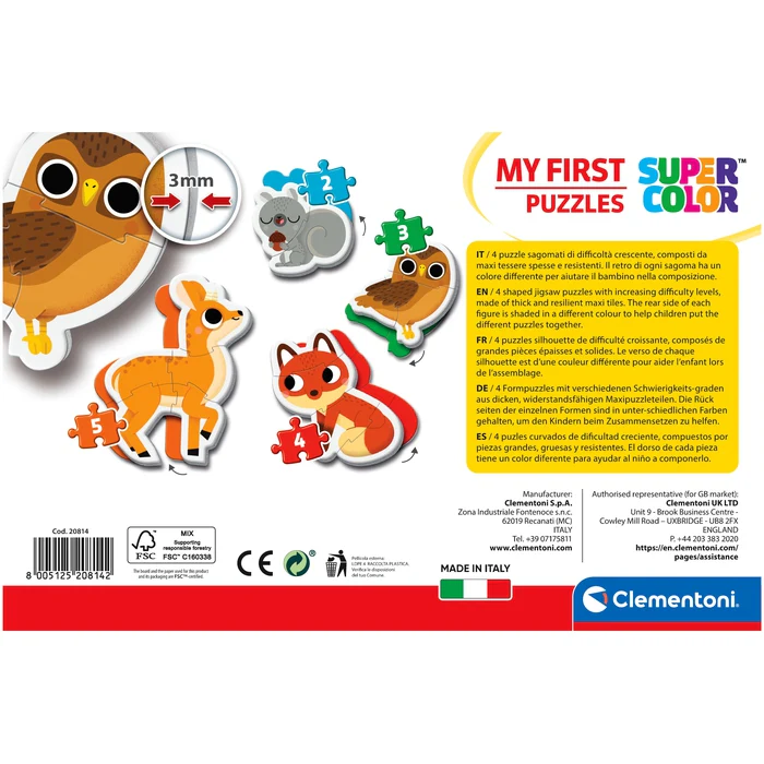 Clementoni my first puzzles 4 puzzles Wild Animals +2ans - Image 5