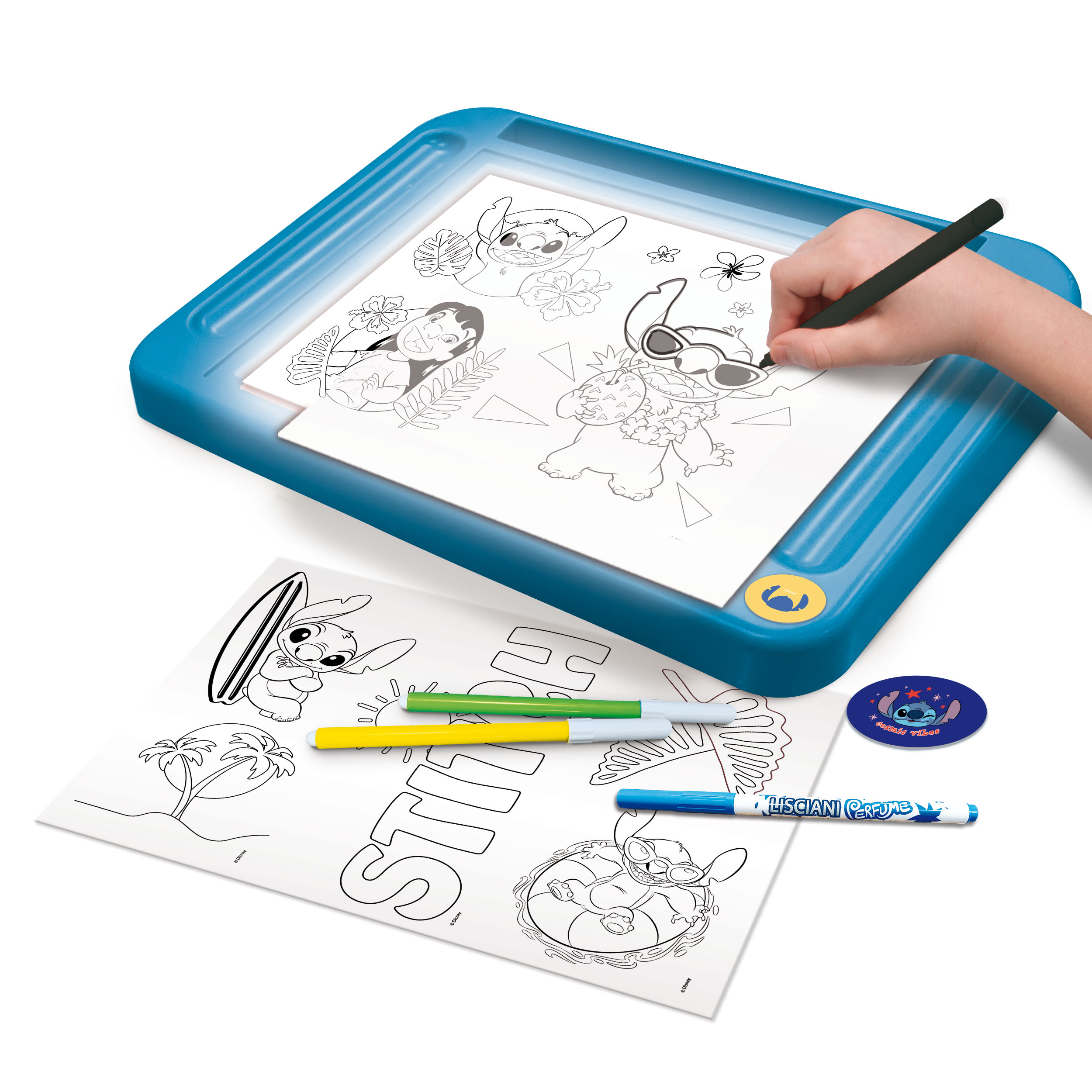 Jeu d'artiste tableau a dessiner lumineux stitch+ accessoires +5ans - Image 2