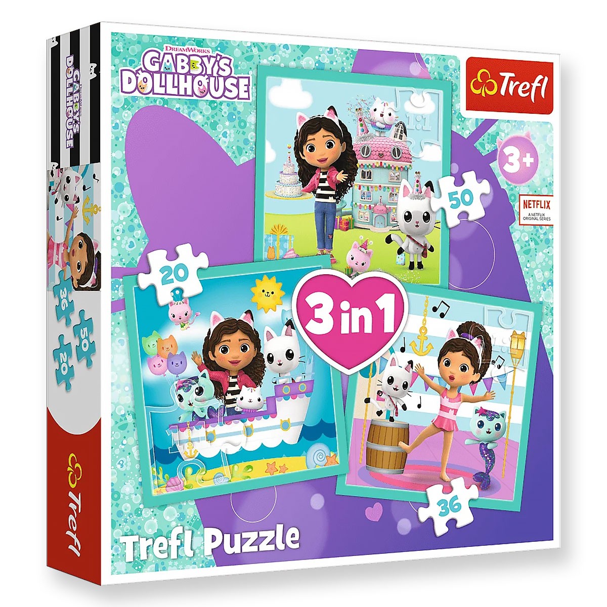 Puzzle 3e1 gabby's Doll house activités +3ans