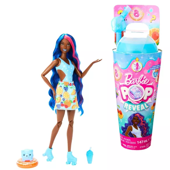 Poupee+accessoires barbie matel pop reveal 147ml 8 susprises+3ans