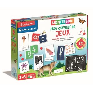 Jeu éducatif Montessori mon coffret de jeux 10 activités lettres nombres animaux-3-6ans