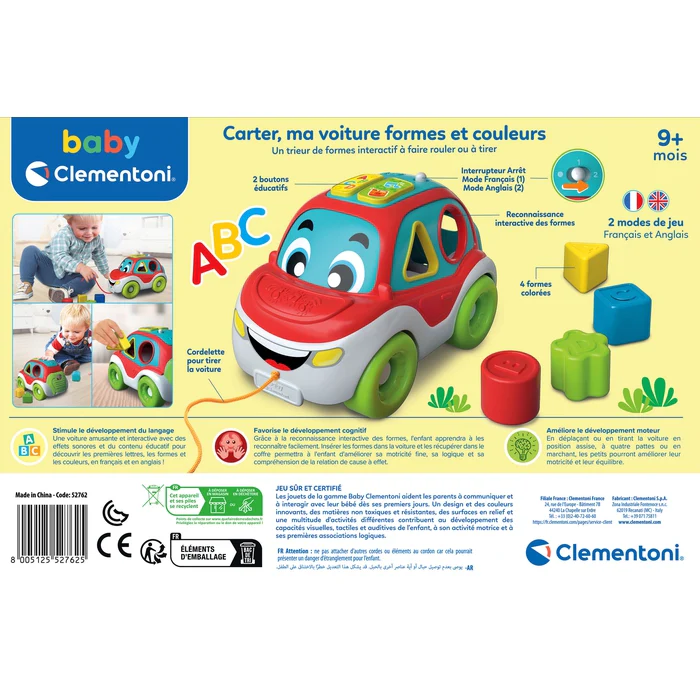 Clementoni baby carter ma voiture formes et couleurs 3en1+9mois - Image 2