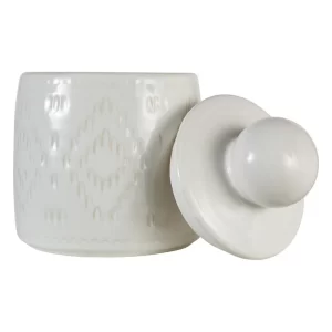 Boite en céramique+ couvercle-15,5x19cm-mala-blanc