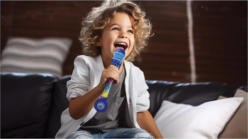 Microphone lumineux-bleu-stitch+4ans - Image 2
