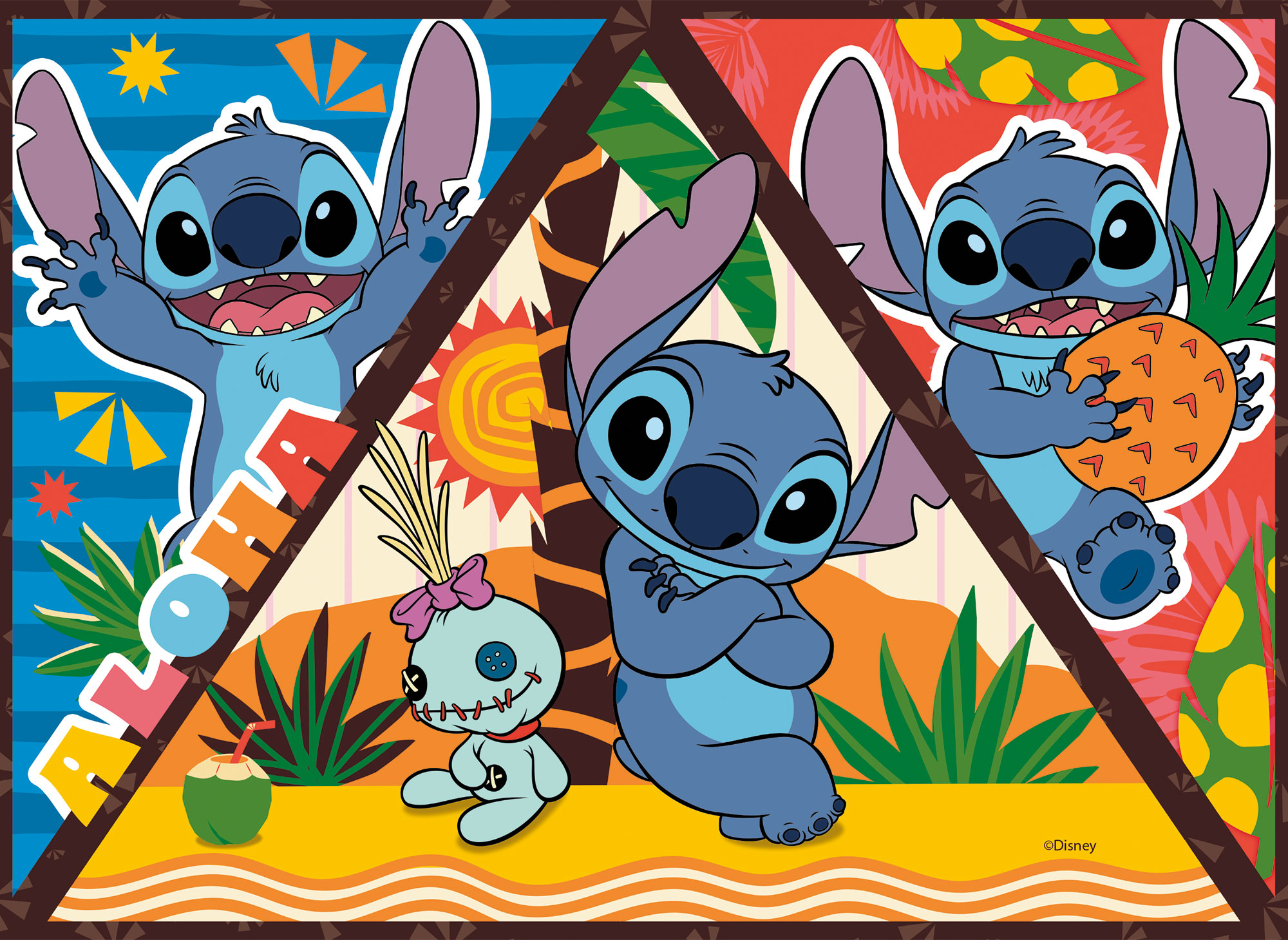 PUZZLE 4X48PCS-STITCH 2EN1-35X25CM+4ANS - Image 2