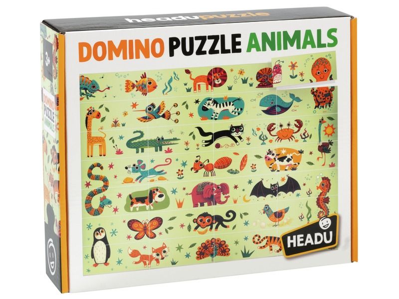 PUZZLE DOMINO ANIMAUX-28PCS-59X44CM+3ANS