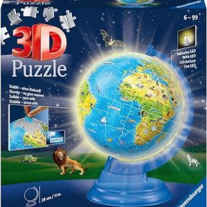 Puzzle-188pcs-3d globe terrestre lumineux +6ans