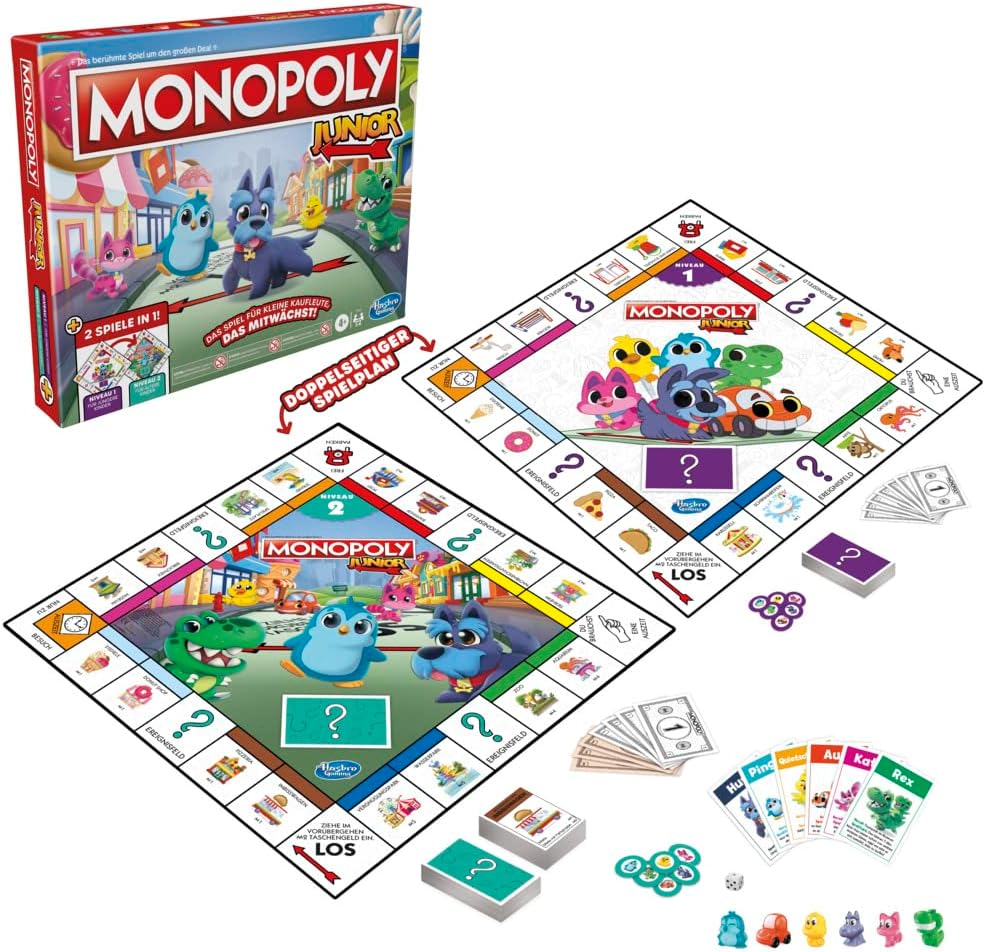 MONOPOLY JUNIOR-2EN1-APPRENDRE A GAGNER+4ANS