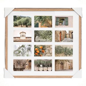 Cadre photo pele -mele en bois-12 photos-10x15cm-naturel