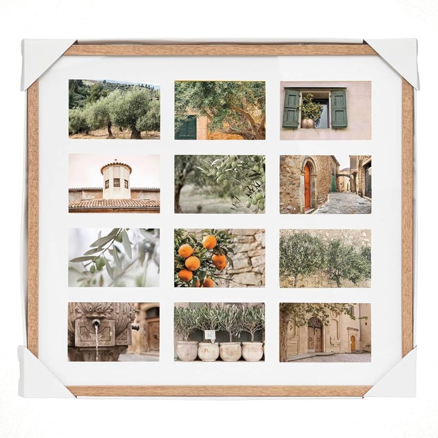 Cadre photo pele -mele en bois-12 photos-10x15cm-naturel