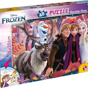 PUZZLE 48PCS-2EN1 FROZEN-35X25CM+4ANS
