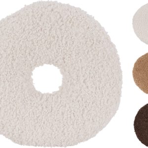 Coussin décoratif -35cm-rond forme donut bouclettes couleur ASST