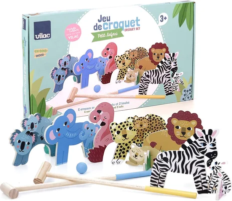 JEU DE CROQUET PETIT SAFARI EN BOIS+3ANS